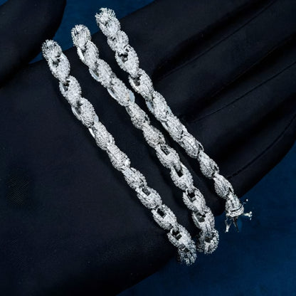 Moissanite - 7 mm Rope Chain 14 Gold