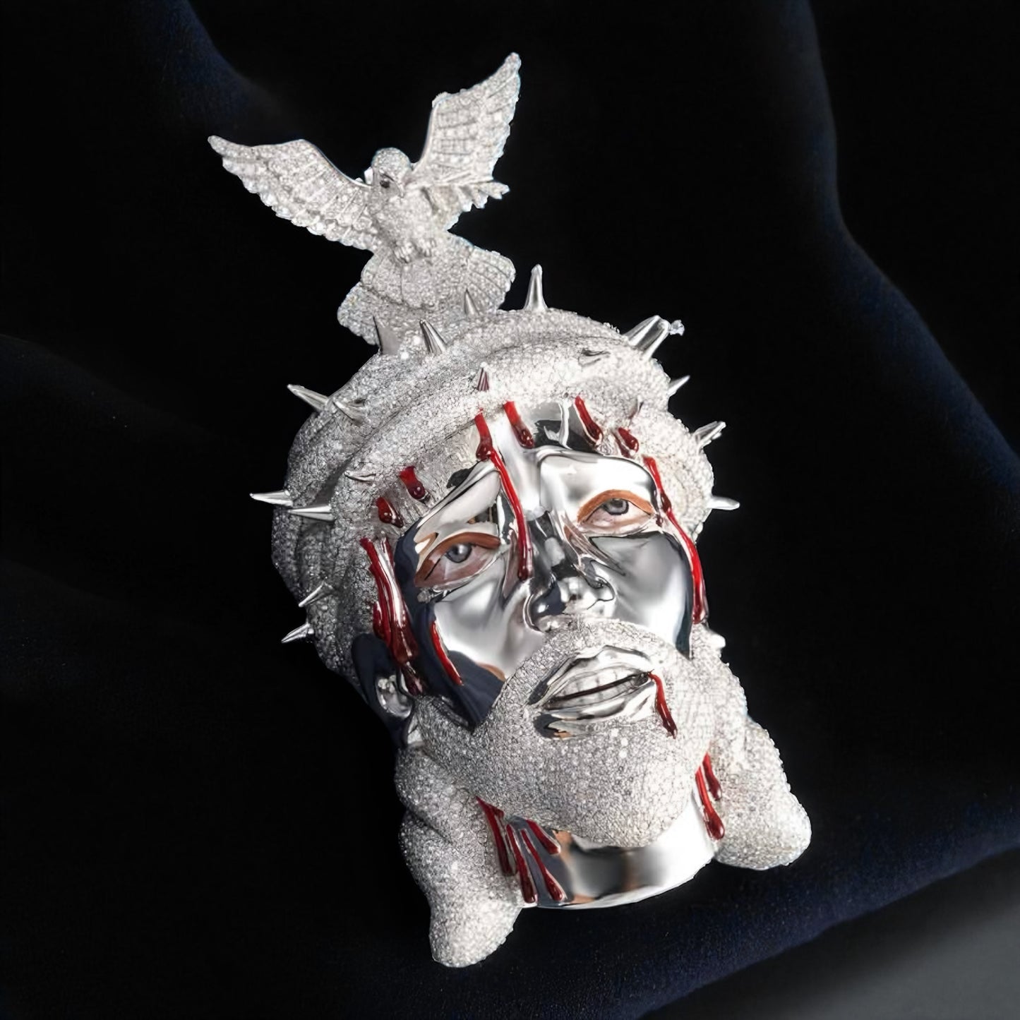 Enamel Moissanite - Jesus 14K Gold