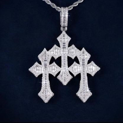 Moissanite - 3 Cross 14K Gold