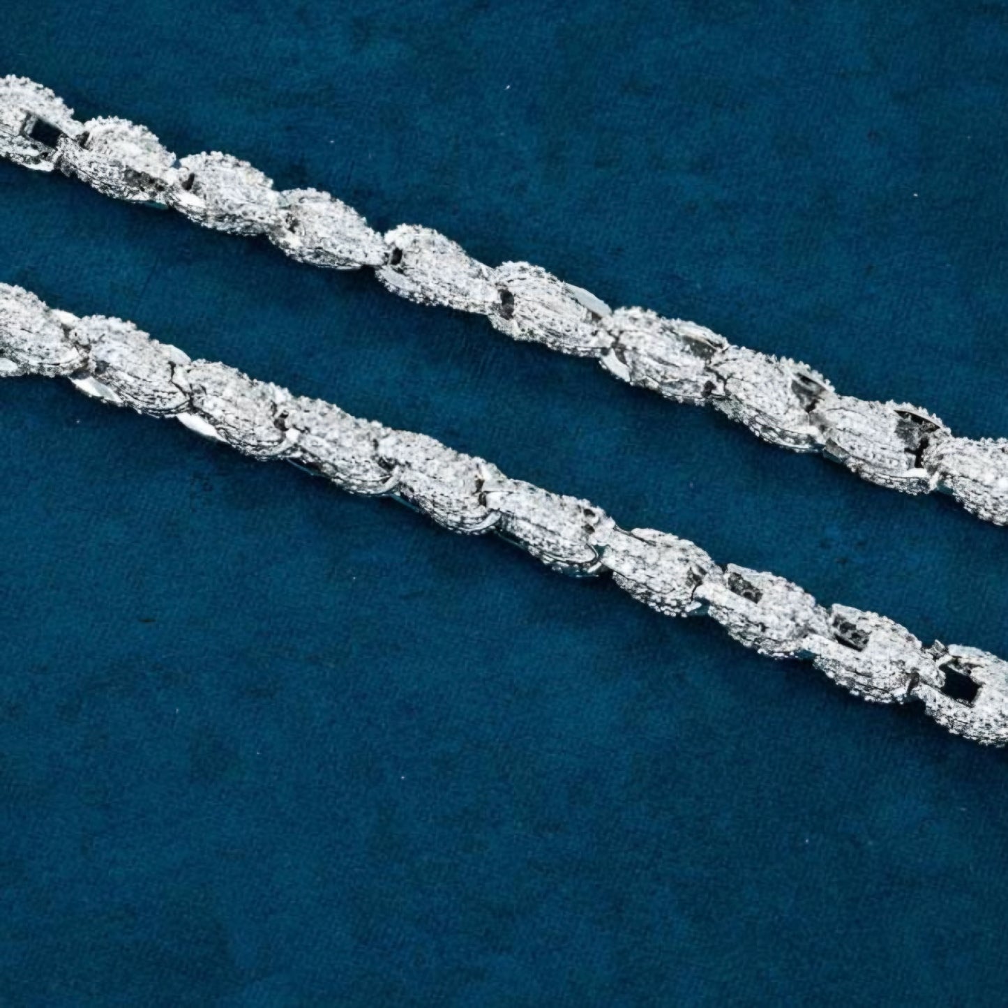 Moissanite - 7 mm Rope Chain 14 Gold