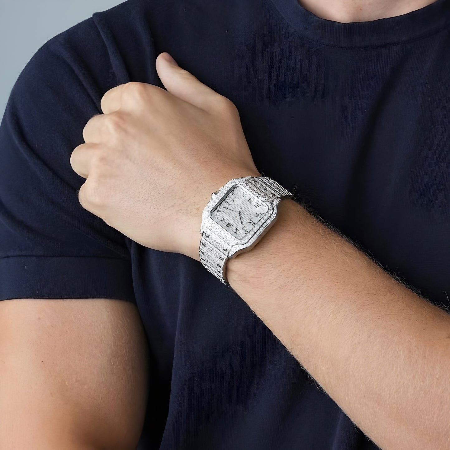 Moissanite - Watch 14K Gold | 16 Ct Bust Down