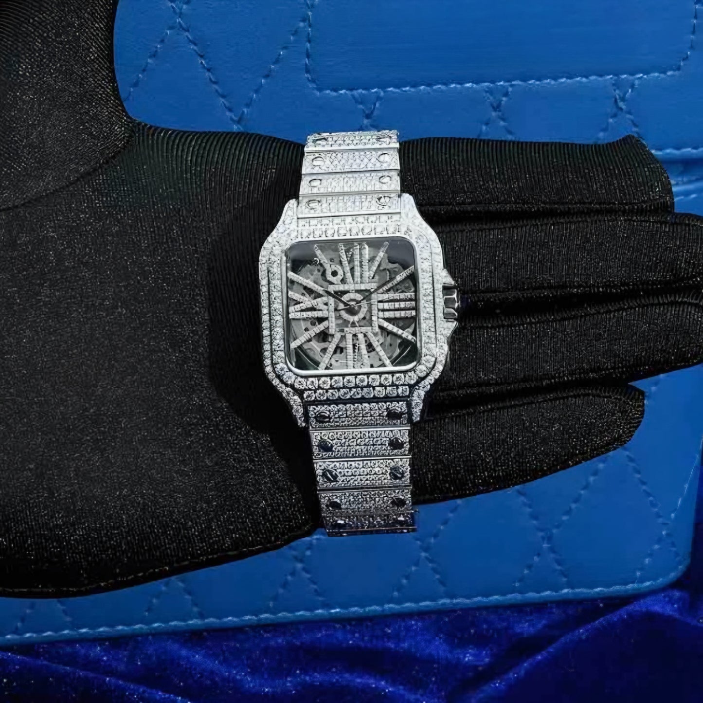 Moissanite - Skeleton Watch 14K Gold | 14.1 Ct Bust Down