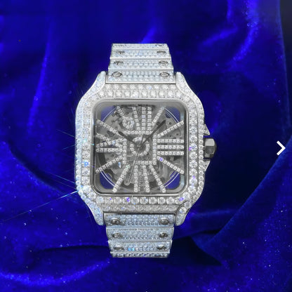 Moissanite - Skeleton Watch 14K Gold | 14.1 Ct Bust Down