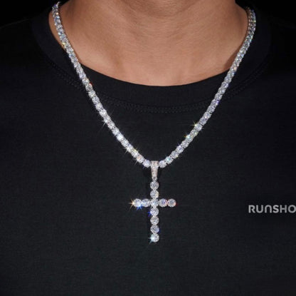 Moissanite - Solitaire Cross 14K Gold